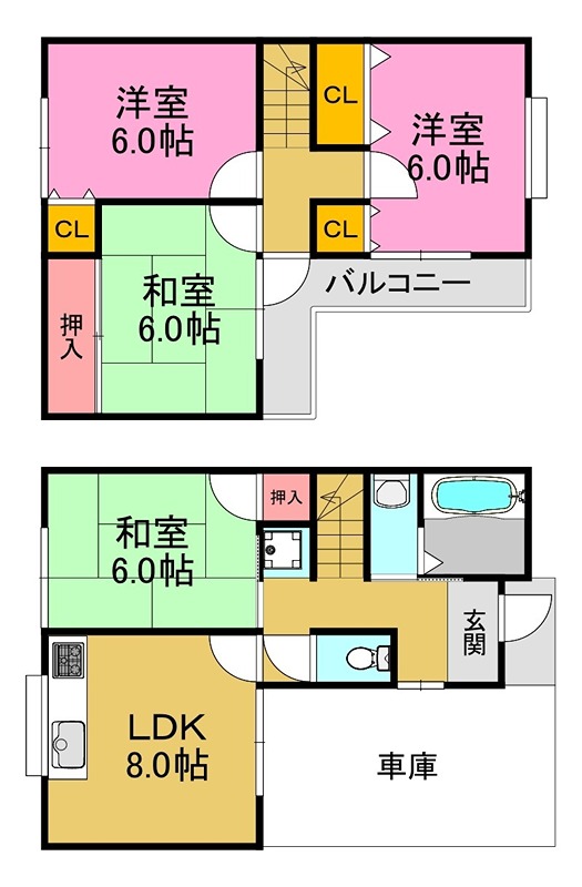 森河内西1丁目戸建て 間取り