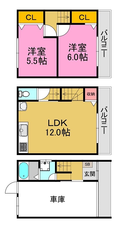 森河内西2丁目貸家 間取り