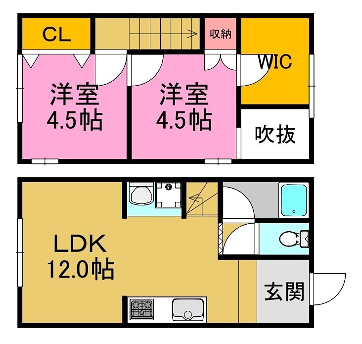 西堤本通東２丁目貸家 間取り