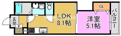 クリエオーレ菱江Ⅱ 間取り図