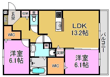 Casa Serena（カーザ　セレーナ）Ｂ棟 間取り図