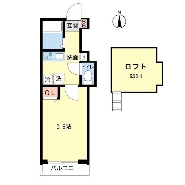 スクエア氷川台 304号室 間取り