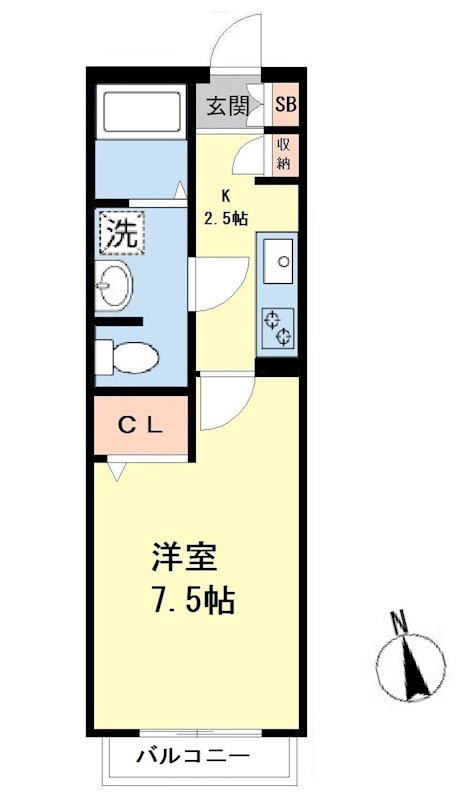 カマル・バスネ 204号室 間取り