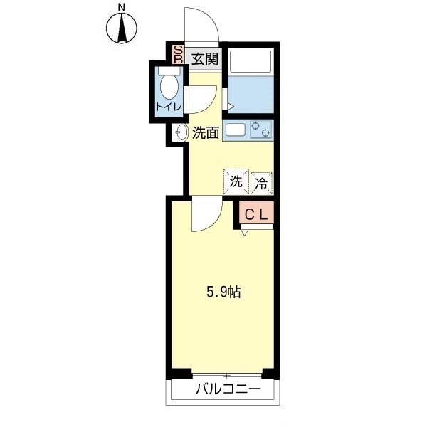 スクエア氷川台 103号室 間取り
