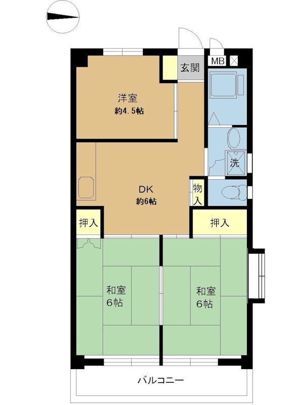 森田マンション 405号室 間取り