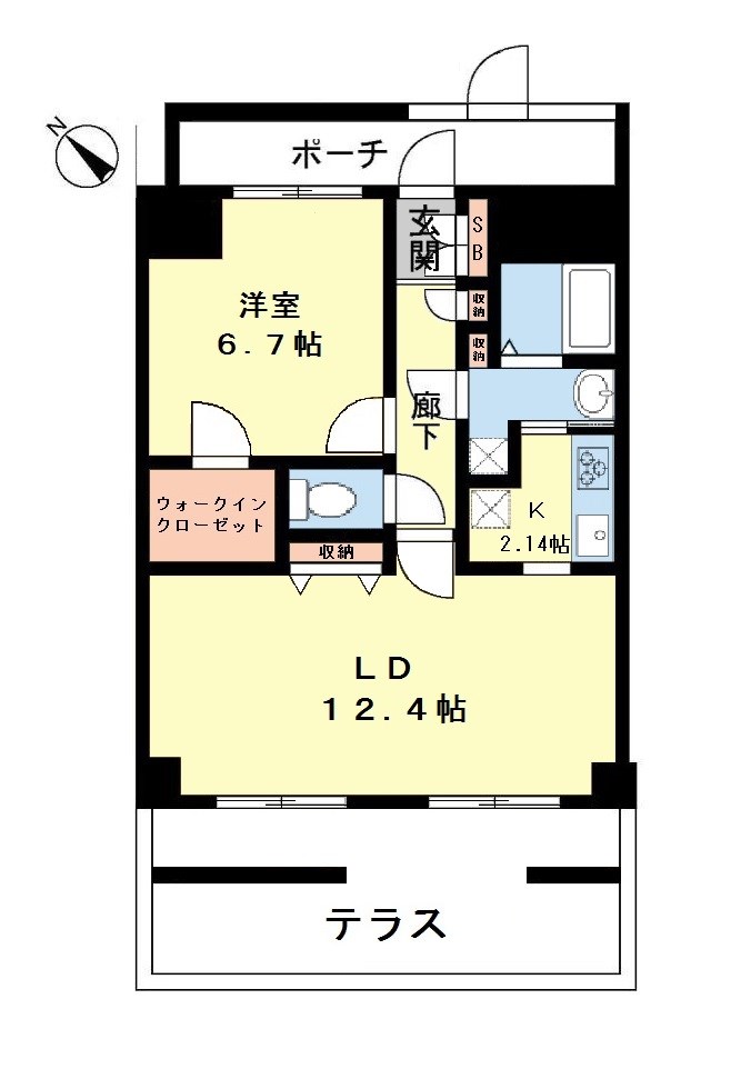 パルティール氷川台 102号室 間取り