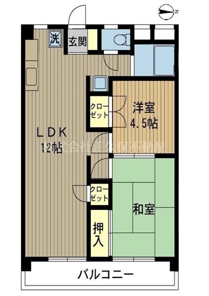 グリーンヒルハイツ 102号室 間取り