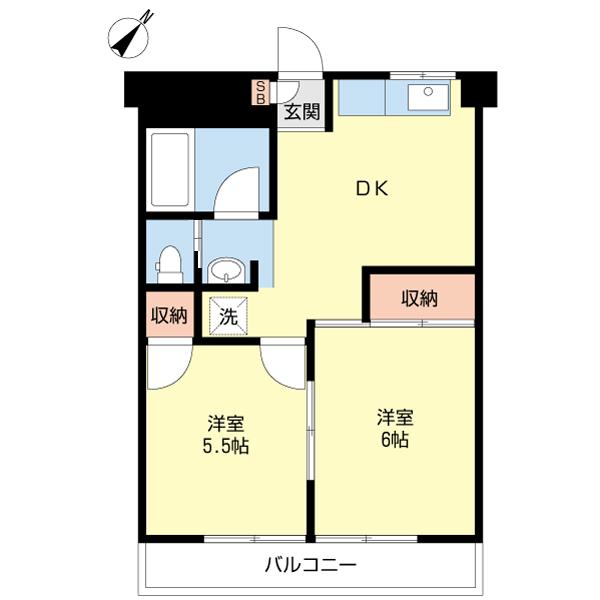 風祭マンション 506号室 間取り