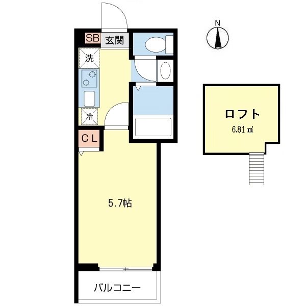 スクエア氷川台 302号室 間取り