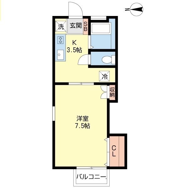 モリタコンホール　Ⅱ ２０１号室 間取り