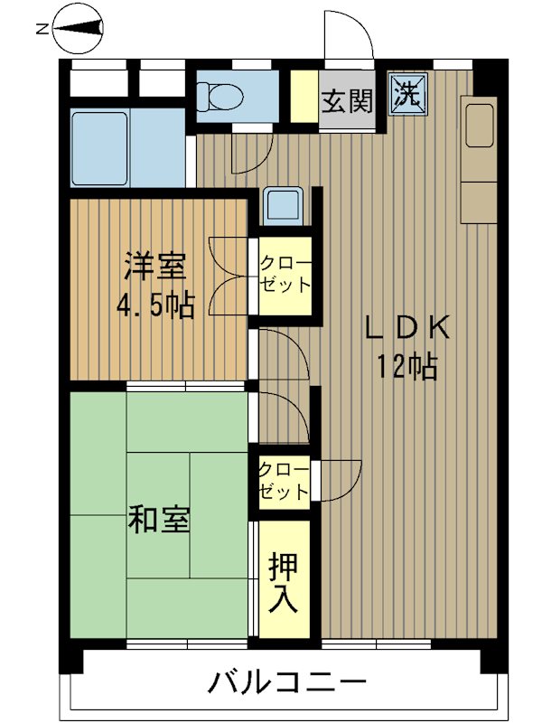 グリーンヒルハイツ 211号室 間取り