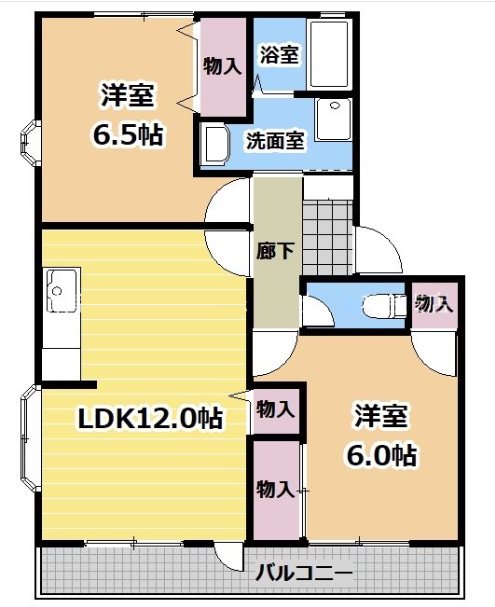 ディアコートＢ 102号室 間取り