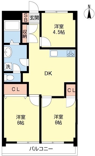 大泉サンハイツ Ｂ 103号室 間取り