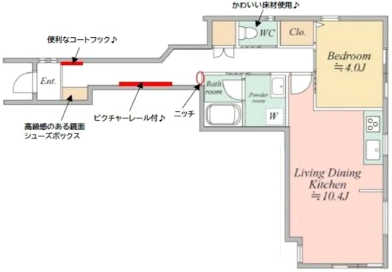 クー・デ・クレ 101号室 間取り
