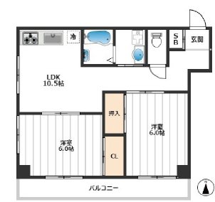 ウインテラス 404号室 間取り