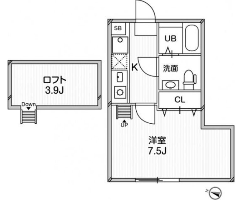 ルクール平和台 203号室 間取り