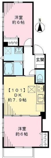 ルーチェ ソラーレ 101号室 間取り