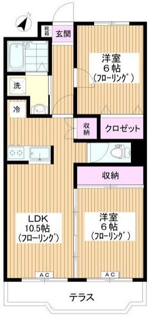 アーバングレイス 104号室 間取り