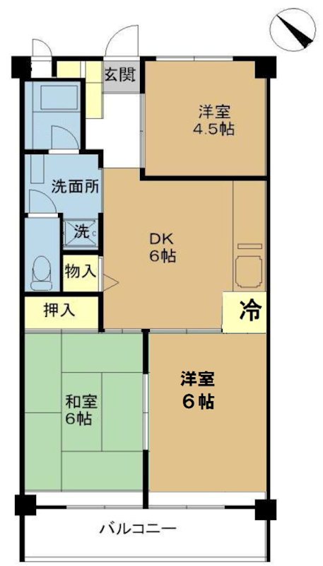 氷川台サンハイツ 505号室 間取り