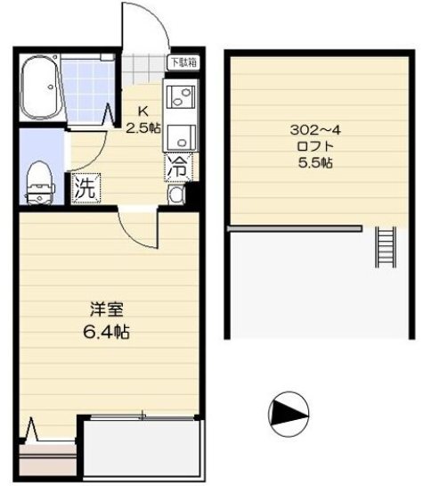 エルカーサ平和台 302号室 間取り