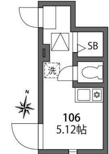 グラード氷川台 106号室 間取り