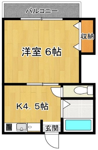 向原第2篠コーポ 208号室 間取り
