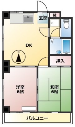 松田マンション 203号室 間取り