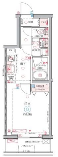 クレヴィスタ氷川台 102号室 間取り