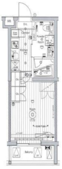 メイクス氷川台アジールコート 206号室 間取り