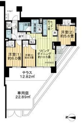 バウス氷川台 105号室 間取り