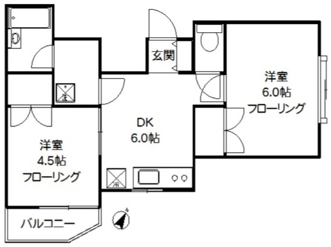 クレール小竹 202号室 間取り