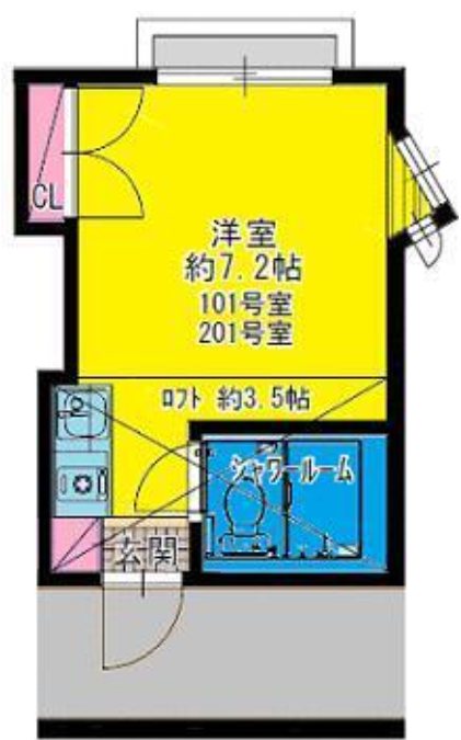 コーポ平和台 201号室 間取り