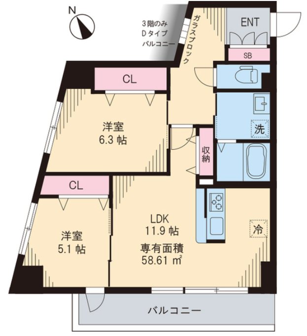 氷川台レジデンス 301号室 間取り
