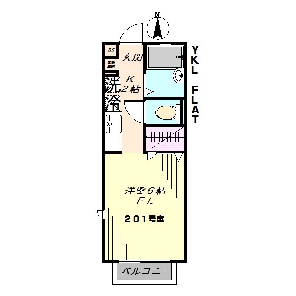 ＹＫＬ　ＦＬＡＴ 201号室 間取り