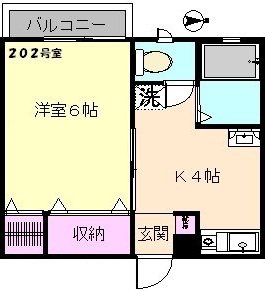 プチ・フルール 202号室 間取り