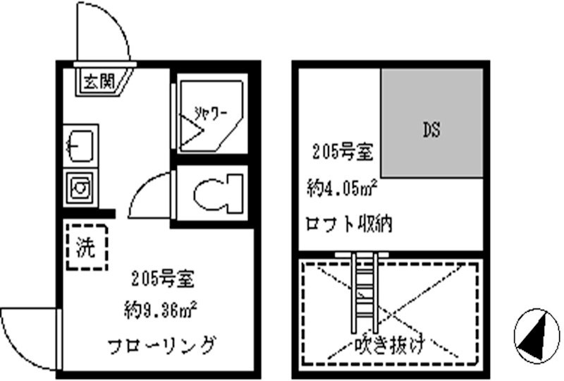 フェリスブロッサム 205号室 間取り