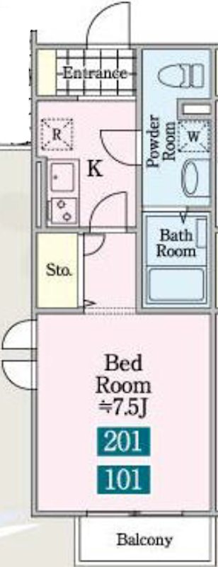 Ｂｒｏｗｎｉｅ（ブラウニー） 201号室 間取り