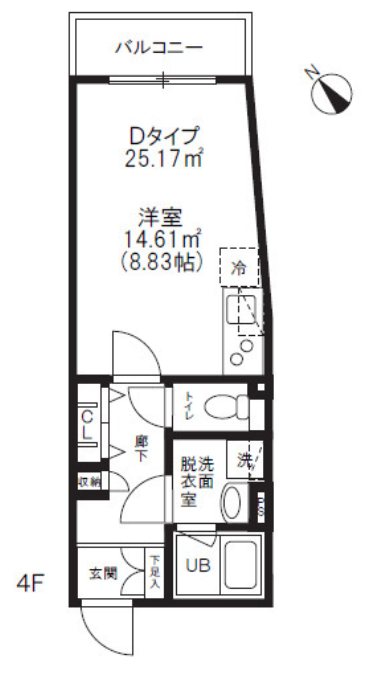 アルティザ氷川台 0401号室 間取り