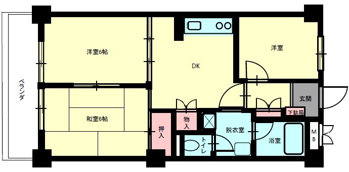 RAYHAUS平和台 104号室 間取り
