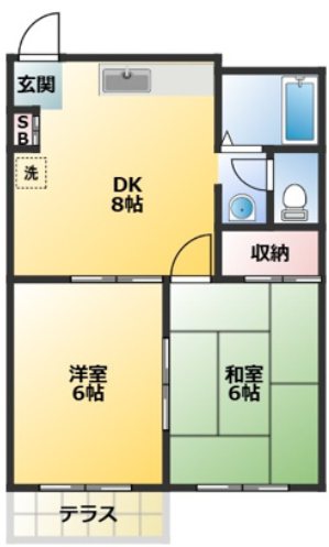 ノースヒルズ平和台 107号室 間取り