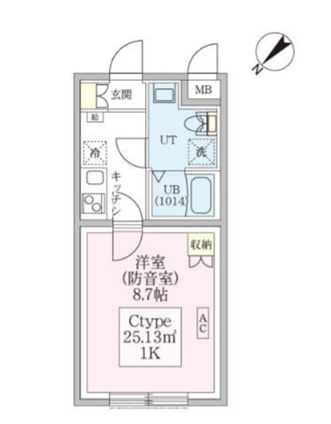 スカイラシクラス平和台 103号室 間取り