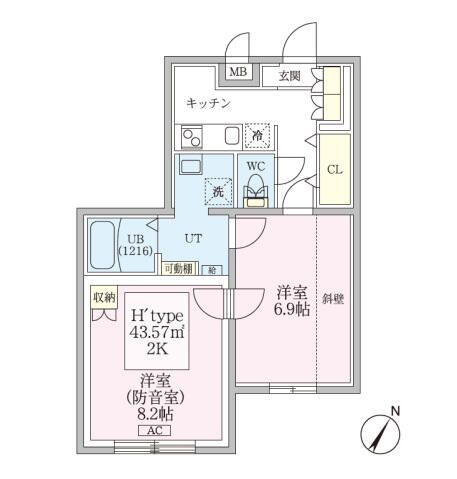 スカイラシクラス平和台 306号室 間取り