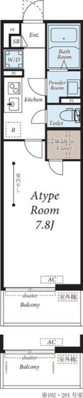 ヴィラ千川 102号室 間取り