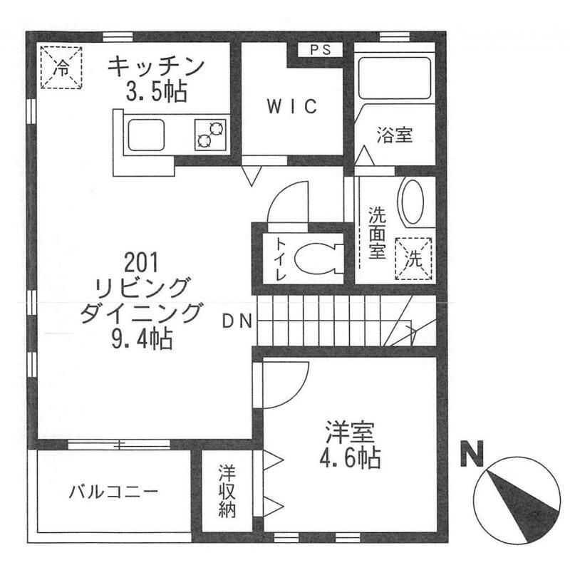 コートMK 201号室 間取り