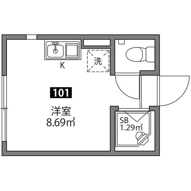 グラード平和台 101号室 間取り