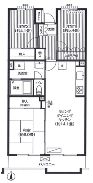 アルタイル平和台 309号室 間取り