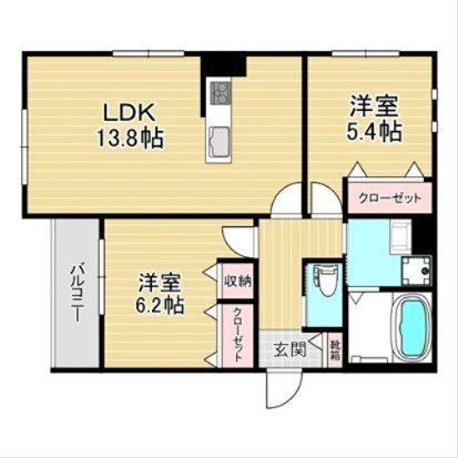 ストック羽沢 201号室 間取り