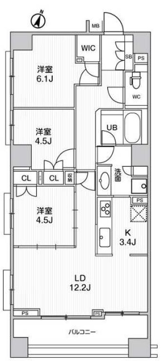 パークハウス練馬春日町 502号室 間取り