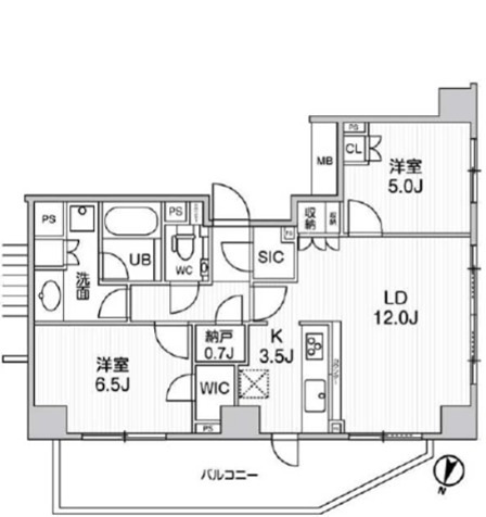 パークハウス練馬春日町 501号室 間取り