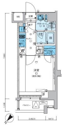 リヴシティ武蔵野ミュジオ 209号室 間取り